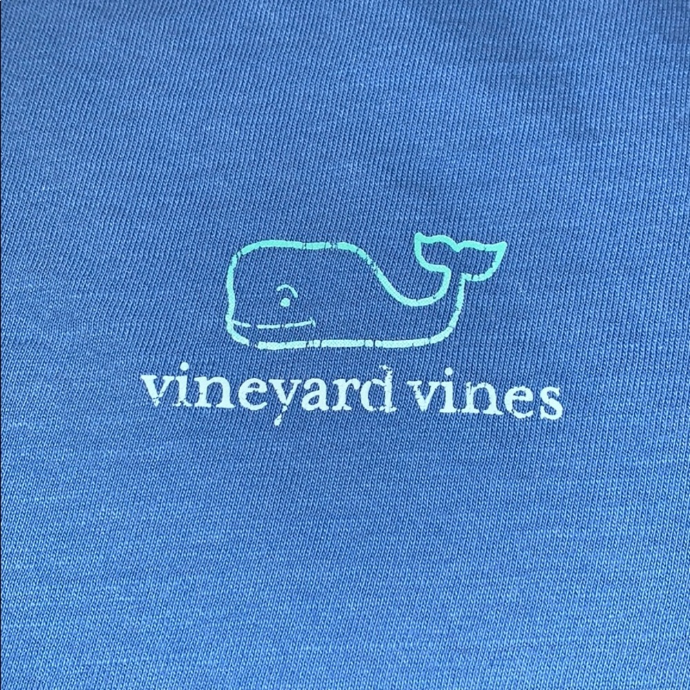 Vineyard Vines Blue Tee with Green Whale - Picture 4 of 6